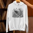Skeleton Reading Book Floral Bookish Aesthetic Book Lover Unisex Hoodie