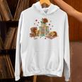Turkey Reading Books Fall Librarian Book Lover Teacher Kids Unisex Hoodie