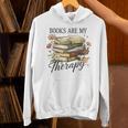 Vintage Floral Books Are My Therapy Book Lover Reading Unisex Hoodie Vintage Floral Books Are My Therapy Book Lover Reading Unisex Hoodie