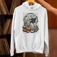 Vintage Ghost Reading Book Pumpkins Goth Halloween Teachers Unisex Hoodie