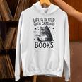 Women's Life Is Better With Cats And Books Cat Unisex Hoodie