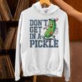 Youth Baseball Catcher Humor Don’t Get In A Pickle Unisex Hoodie