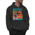 3 Year Old Birthday Boy Book Worm Reading Birthday Party Men Hoodie