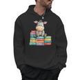 Adorable Donkey With Heart Sitting On Colorful Book Stack Men Hoodie Adorable Donkey With Heart Sitting On Colorful Book Stack Men Hoodie