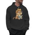 Baby Crocodile Small Book Reading Reptile Graphic Portrait Men Hoodie