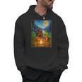 Bigfoot And Alien Reading Books Campfire Halloween Men Hoodie