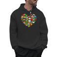 Book Lover Librarian Books Heart Valentine Men Hoodie