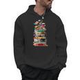 Book Stack With Flowers Reading Lover Bookish Men Hoodie