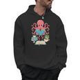 Bookish Octopus Reading Books And Coffee Literary Lover Art Men Hoodie