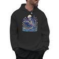 Bookish Skeleton Reading In Wildflowers Book Lover Bookworm Men Hoodie