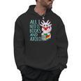 Books And Axolotl Kawaii Animal Axolotls Lover Owner Graphic Men Hoodie