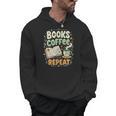 Books Coffee Repeat Book Lover Reader Bookworm Men Hoodie
