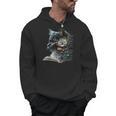 Cat Art Book Cat Motif Flowers Cat Men Hoodie