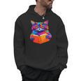 Cat Book Shirt Colorful Cat Reading Book Men Hoodie
