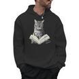 Cat Bookworm Reading Book Graphic Men Hoodie