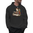 Cat Reading A Book In Traditional Japanese Clothing Kimono Men Hoodie Cat Reading A Book In Traditional Japanese Clothing Kimono Men Hoodie