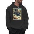 Cat Teacher Student School Last Day Books First 100th Day Men Hoodie