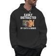 Cool Book Reader For Men Women Book Lover Bookworm Cat Book Men Hoodie