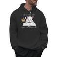 Cute Cat Book Reading Coffee Men Hoodie