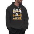 Cute Halloween Ghost Bookshelf Cat Book Lover Men Hoodie Cute Halloween Ghost Bookshelf Cat Book Lover Men Hoodie