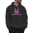Cute Kitty Face Coffee Books & Cats Men Hoodie