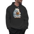 Cute Polar Bear Is Reading a Book Reading Polar Bear Men Hoodie