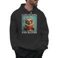 Cute Sloth Reading Book School Librarian Teacher Student Men Hoodie