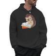 Cute Wildlife Forest Animal Bookworm Book Reading Hedgehog Men Hoodie Cute Wildlife Forest Animal Bookworm Book Reading Hedgehog Men Hoodie