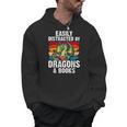 Dragon Reading Book Retro Vintage 80s Library Bookworm Men Hoodie Dragon Reading Book Retro Vintage 80s Library Bookworm Men Hoodie