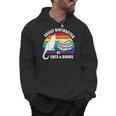 Easily Distracted By Cats And Books – Retro Sunset Rainbow Men Hoodie