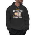 Easily Distracted By Cats And Books Bookworm Pet Lover Men Hoodie