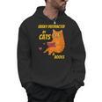 Easily Distracted By Cats And Books For Cat And Book Lover Men Hoodie