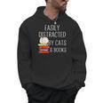 Easily Distracted By Cats And Books Cute Book Lover Men Hoodie