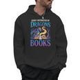 Easily Distracted By Dragons Fantasy Book Reading Men Hoodie