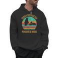 Easily Distracted By Penguins & Books Retro Men Hoodie