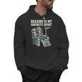 Football Skeleton Reading On Book Stack Men Hoodie