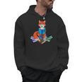 Fox Nerd Reading Books Bookworm Library Book Men Hoodie