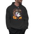 Ghost Reading Book On Swing Halloween Autumn Art Men Hoodie