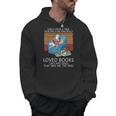 A Girl Who Loves Books Cats And Dogs Cat Book Reading Men Hoodie