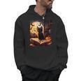 Halloween Cat Reading Books Spooky Cat Reader Teachers Men Hoodie Halloween Cat Reading Books Spooky Cat Reader Teachers Men Hoodie