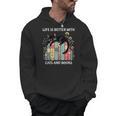 Life Is Better With Cats And Books Cute Cat Lover Men Hoodie Life Is Better With Cats And Books Cute Cat Lover Men Hoodie