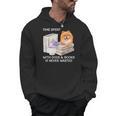 Love Reading Books And Pomeranian Dog Watercolor Art Men Hoodie