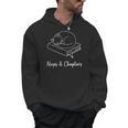 Naps And Chapters Sleeping Cat On Book Line Art Men Hoodie