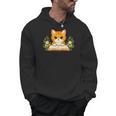 Orange Cat Reading Book Flowers Men Hoodie