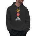 Peace Love Books Book Lovers Bookworm Men Hoodie
