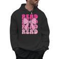 Pink Leopard Read Coquette Bow Girls Retro Groovy Reading Men Hoodie