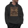 Read Coquette Bow Retro Western Groovy Leopard Reading Men Hoodie
