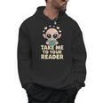 Take Me To Your Reader Cute Kawaii Alien Book Lover Pun Men Hoodie