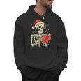 Skeleton Reading Book Christmas Teacher Librarian Book Lover Men Hoodie