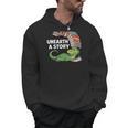Summer Reading 2026 Unearth a Story Theme Dinosaur Book Nerd Men Hoodie